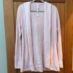 lululemon athletica Light Pink Open-Front Ribbed Cardigan Sz 8